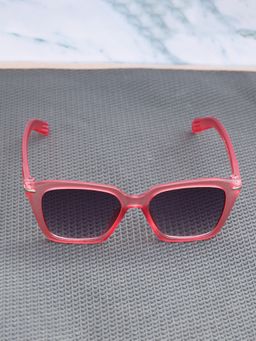 DukieKooky - Unisex Red & Black Uv Protected Square Sunglasses -DKSG548C (4-7 Years)