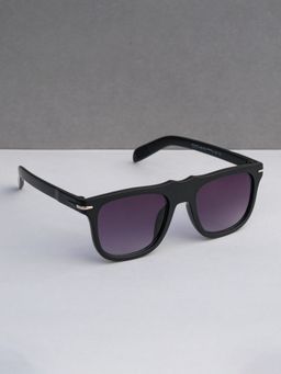 DukieKooky - Unisex Black & Black Uv Protected Square Sunglasses -DKSG549A (4-7 Years)