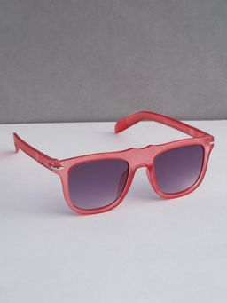 DukieKooky - Unisex Red & Black Uv Protected Square Sunglasses -DKSG549C (4-7 Years)
