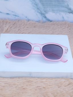 DukieKooky - Unisex Pink & Black Uv Protected Round Sunglasses -DKSG551B (4-7 Years)