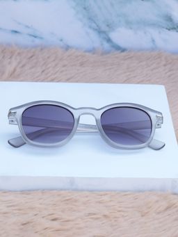 DukieKooky - Unisex Grey & Black Uv Protected Round Sunglasses -DKSG551D (4-7 Years)