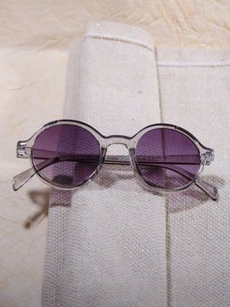 DukieKooky - Unisex Grey & Black Uv Protected Round Sunglasses -DKSG552D (4-7 Years)