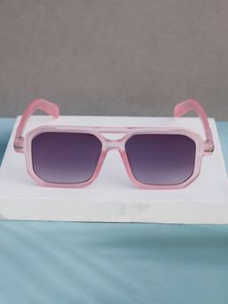 DukieKooky - Unisex Pink & Black Uv Protected Aviator Sunglasses -DKSG553B (4-7 Years)