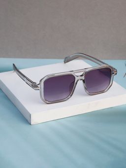 DukieKooky - Unisex Grey & Black Uv Protected Aviator Sunglasses -DKSG553D (4-7 Years)