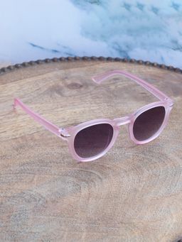 DukieKooky - Unisex Pink & Black Uv Protected Round Sunglasses -DKSG555B (4-7 Years)