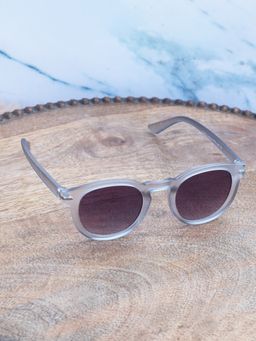 DukieKooky - Unisex Grey & Black Uv Protected Round Sunglasses -DKSG555D (4-7 Years)