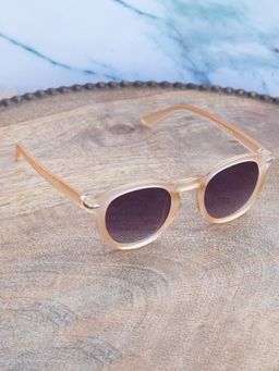 DukieKooky - Unisex Yellow & Black Uv Protected Round Sunglasses -DKSG555E (4-7 Years)