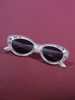 DukieKooky - Unisex Grey & Black Uv Protected Wayfarer Sunglasses -DKSG556B (4-7 Years)