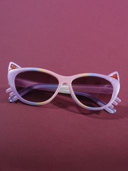 DukieKooky - Unisex Purple & Black Uv Protected Oversized Sunglasses -DKSG556D (4-7 Years)