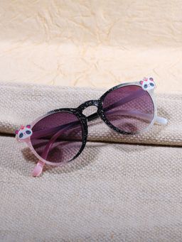 DukieKooky - Unisex Black & Grey Uv Protected Wayfarer Sunglasses -DKSG556G (4-7 Years)