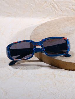 DukieKooky - Unisex Blue & Black Uv Protected Rectangular -DKSG556I (4-7 Years)