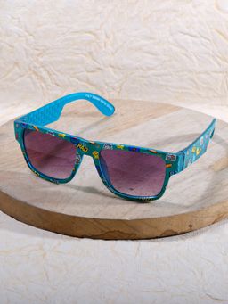 DukieKooky - Unisex Green & Black Uv Protected Wayfarer Sunglasses -DKSG556J (4-7 Years)