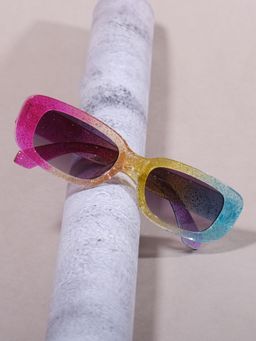 DukieKooky - Unisex Yellow & Black Uv Protected Rectangular Sunglasses -DKSG558B (4-7 Years)