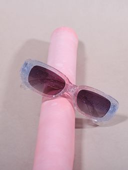 DukieKooky - Unisex Pink & Black Uv Protected Rectangular Sunglasses -DKSG558C (4-7 Years)