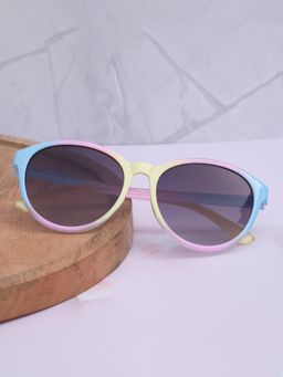 DukieKooky - Unisex Sky Blue & Black Uv Protected Oval Sunglasses -DKSG562D (4-7 Years)