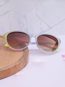 DukieKooky - Unisex Purple & Brown Uv Protected Oval Sunglasses -DKSG562F (4-7 Years)