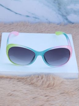 DukieKooky - Unisex Blue & Black Uv Protected Oval Sunglasses -DKSG563A (4-7 Years)