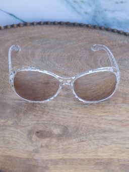 DukieKooky - Unisex Grey & Brown Uv Protected Oval Sunglasses -DKSG563E (4-7 Years)