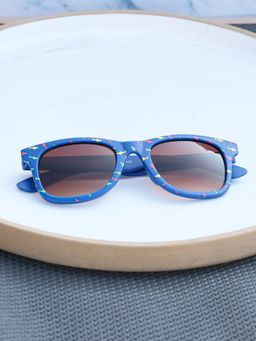 DukieKooky - Unisex Blue & Brown Uv Protected Wayfarer Sunglasses -DKSG569B (4-7 Years)