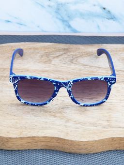 DukieKooky - Unisex Navy Blue & Black Uv Protected Wayfarer Sunglasses -DKSG569F (4-7 Years)