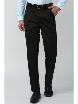 Peter England - Men Black Solid Regular Fit Formal Trousers