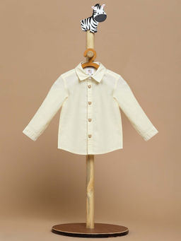 THE BABY TRUNK - Boys Classic Enchanted Deer Beige Organic Cotton Shirt
