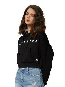 The Souled Store - Wonder Women Reversible Cotton Cropped Oversized Hoodies