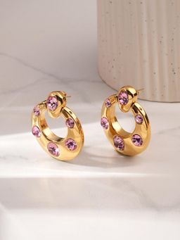 Palmonas - Luxe Pink Gem Drop Earrings for Women