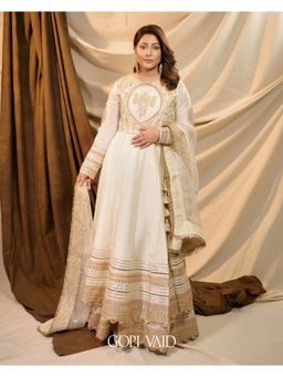 Gopi Vaid - Golconda Meera White Anarkali with Skirt