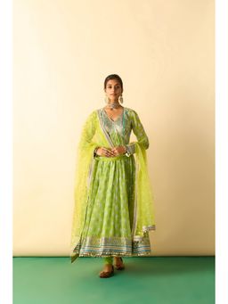 Gopi Vaid - Akira Green Anarkali with Churidar and Dupatta