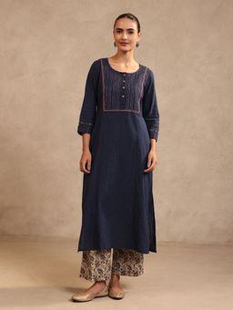 Jaipuri Banno - Navy Blue Kurta with Pant