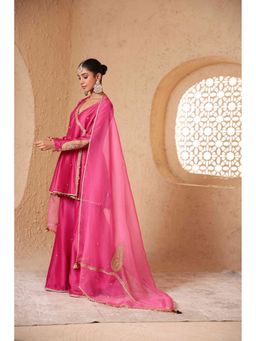 Label Niti Bothra - Mehrang Pink Angrakha Sharara with Dupatta and Inner