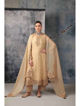 Label Niti Bothra - Mehrang Ivory Farshi Kurta Pant with Dupatta and Inner