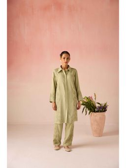 Pooja Singhal - Sage Green Bahaara Long Co-Ord Set