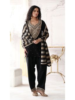 Basanti Kapde aur Koffee - Black The Golden Hour Kurta with Salwar and Dupatta