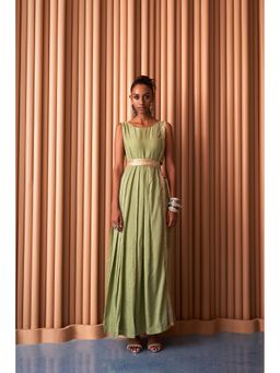 Rishi & Vibhuti - Sage Closet Green Kurta with Pant and Belt