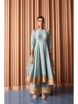 Rishi & Vibhuti - Ellinor 2.0 Blue Anarkali with Pant and Dupatta