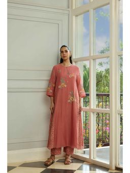 Vaayu - Blush Applique Print Top with Pant Co-Ord's