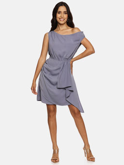 IS.U - Women Grey Solid Granite Mini Dress