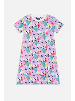 Allen Solly - Girls Multi-Color Floral Printed Regular Fit Casual Dress