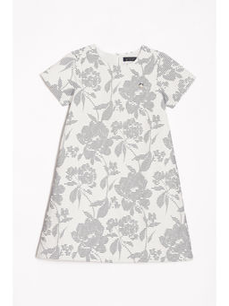 Allen Solly - Girls White Floral Printed Regular Fit Casual Dress
