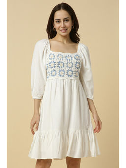 Allen Solly - Women White Textured Casual Dress