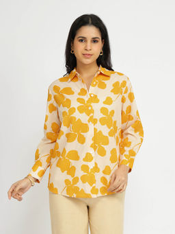 Pink Fort - Yellow Cotton Floral Shirt