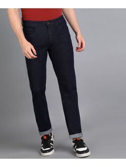 Urbano Fashion - Mens Dark Blue Regular Fit Washed Jeans Stretchable