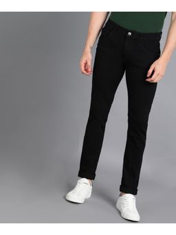 Urbano Fashion - Mens Black Slim Fit Washed Jeans Stretchable