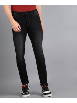 Urbano Fashion - Mens Dark Grey Slim Fit Washed Jeans Stretchable