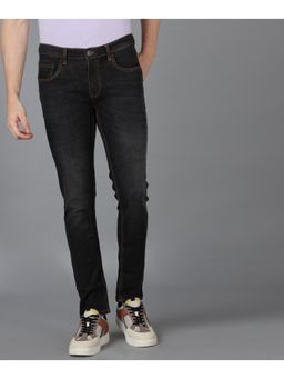 Urbano Fashion - Mens Grey Slim Fit Washed Jeans Stretchable