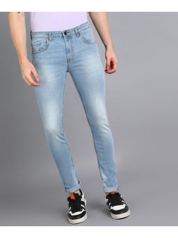 Urbano Fashion - Mens Light Blue Slim Fit Washed Jeans Stretchable