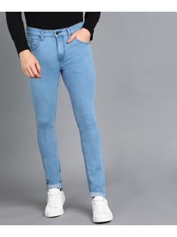 Urbano Fashion - Mens Light Blue Skinny Fit Washed Jeans Stretchable