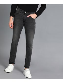 Urbano Fashion - Mens Dark Grey Skinny Fit Washed Mild Distressed/torn Jeans Stretchable